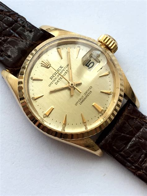 18k gold vintage ladies rolex watch|Rolex datejust 18k gold watch.